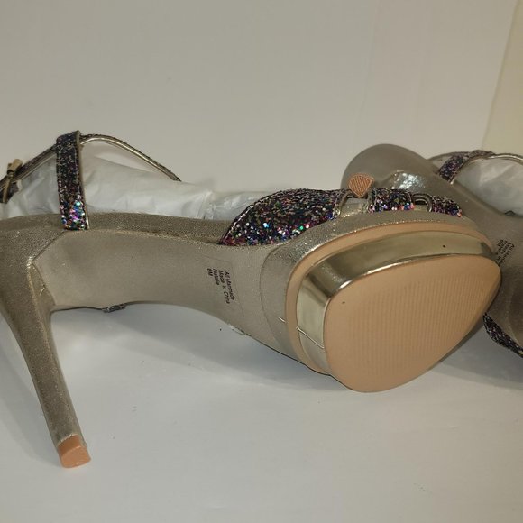 Falchi by Falchi Natalie Dress Heel Sandal Multicolored Light Gold 8 M - Picture 6 of 10